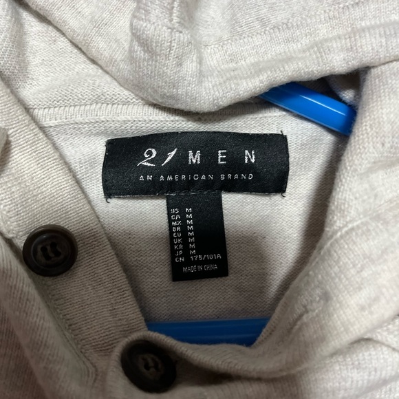 Men’s Hooded Sweater with buttons - Picture 2 of 4